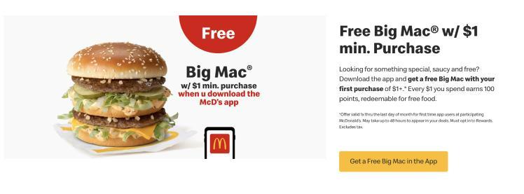 download the app to get free big mac