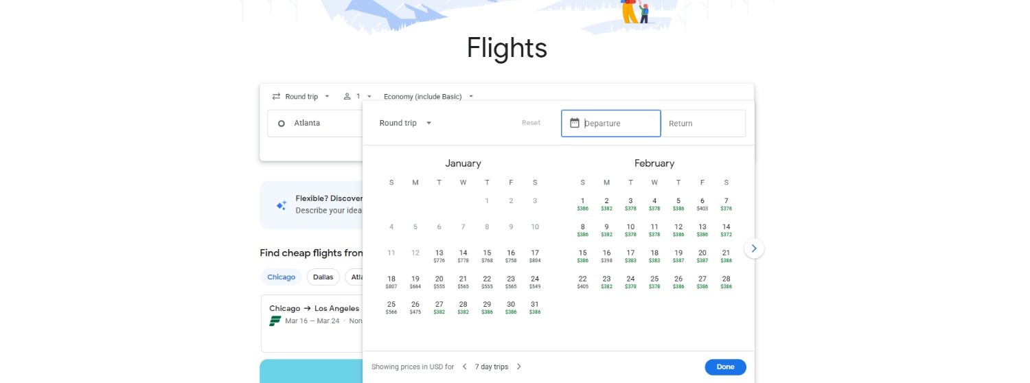 google flight historical flight data