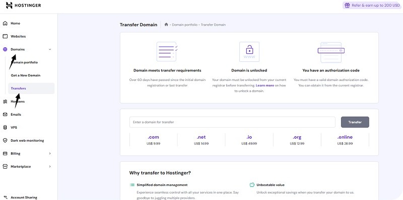 hpanel dashboard